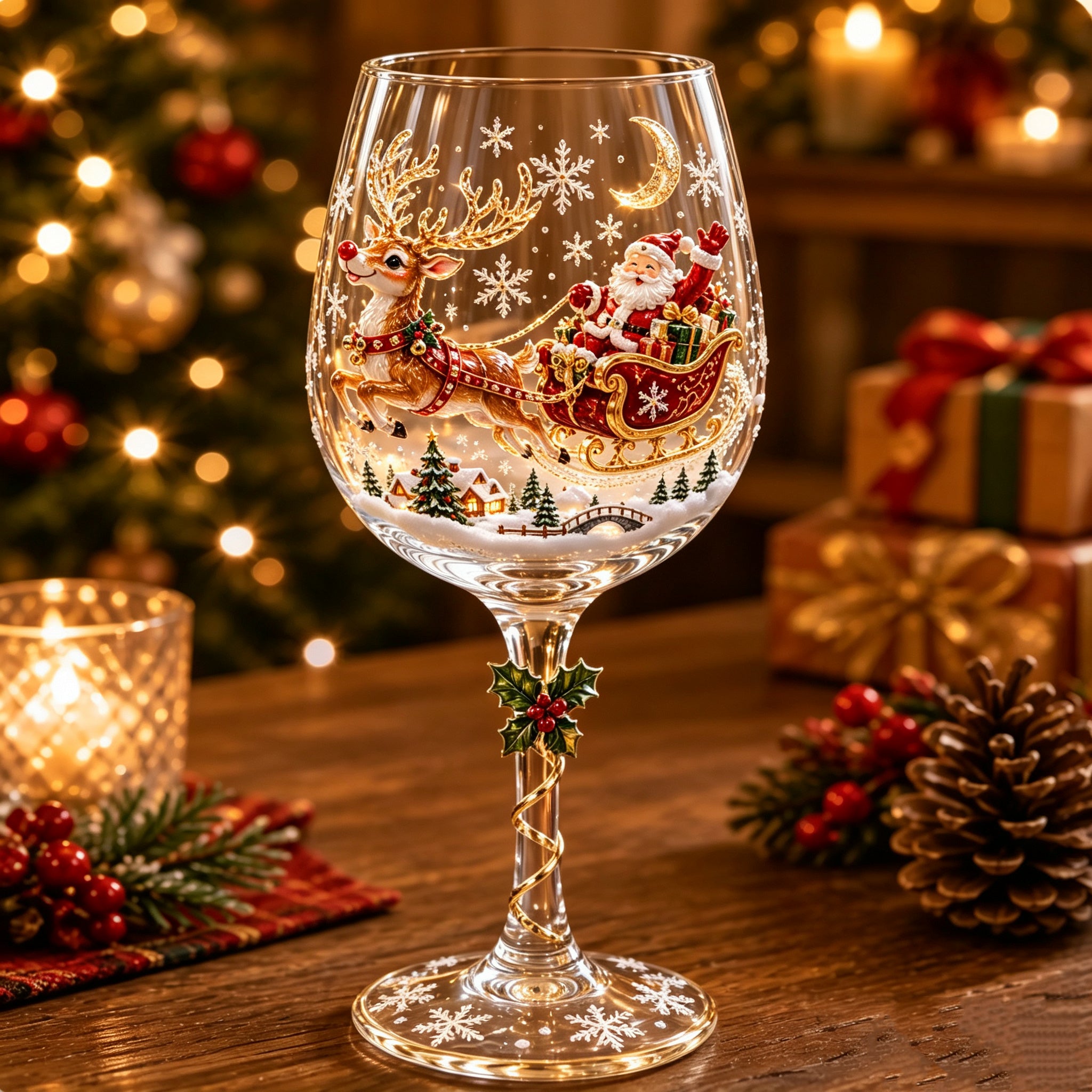 🔥🎁Christmas 3D Wine Glass Collection Gift Box Set✨