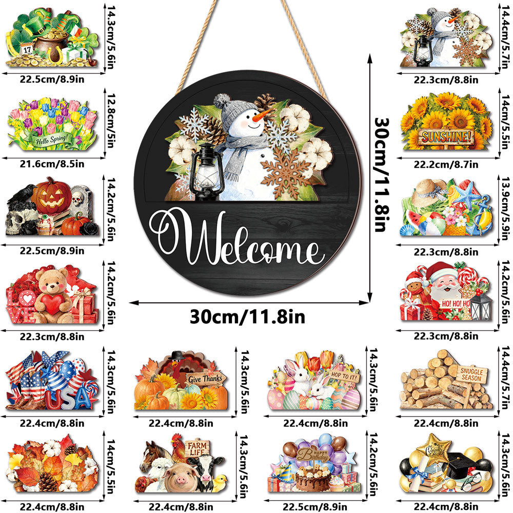🔥 LIMITED-TIME 50% OFF — 16 Pcs Interchangeable Welcome Sign for Front Door
