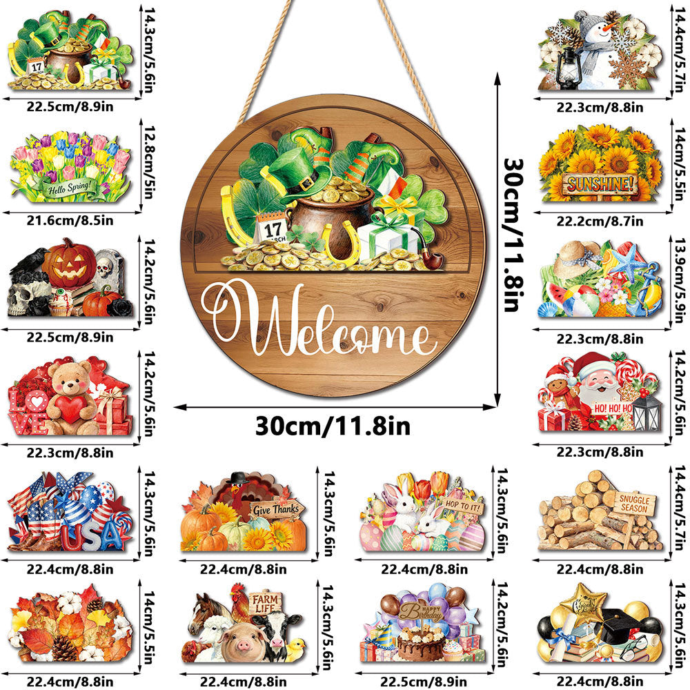 🔥 LIMITED-TIME 50% OFF — 16 Pcs Interchangeable Welcome Sign for Front Door