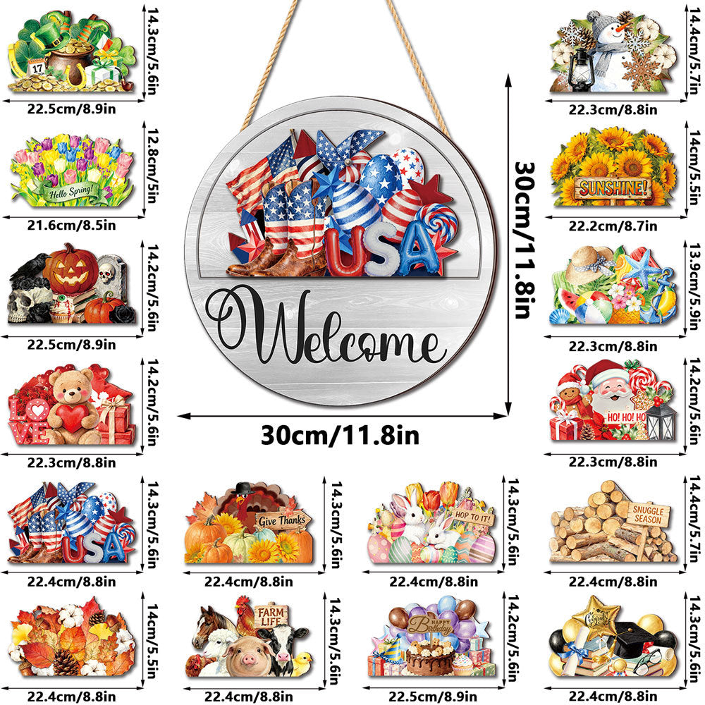 🔥 LIMITED-TIME 50% OFF — 16 Pcs Interchangeable Welcome Sign for Front Door