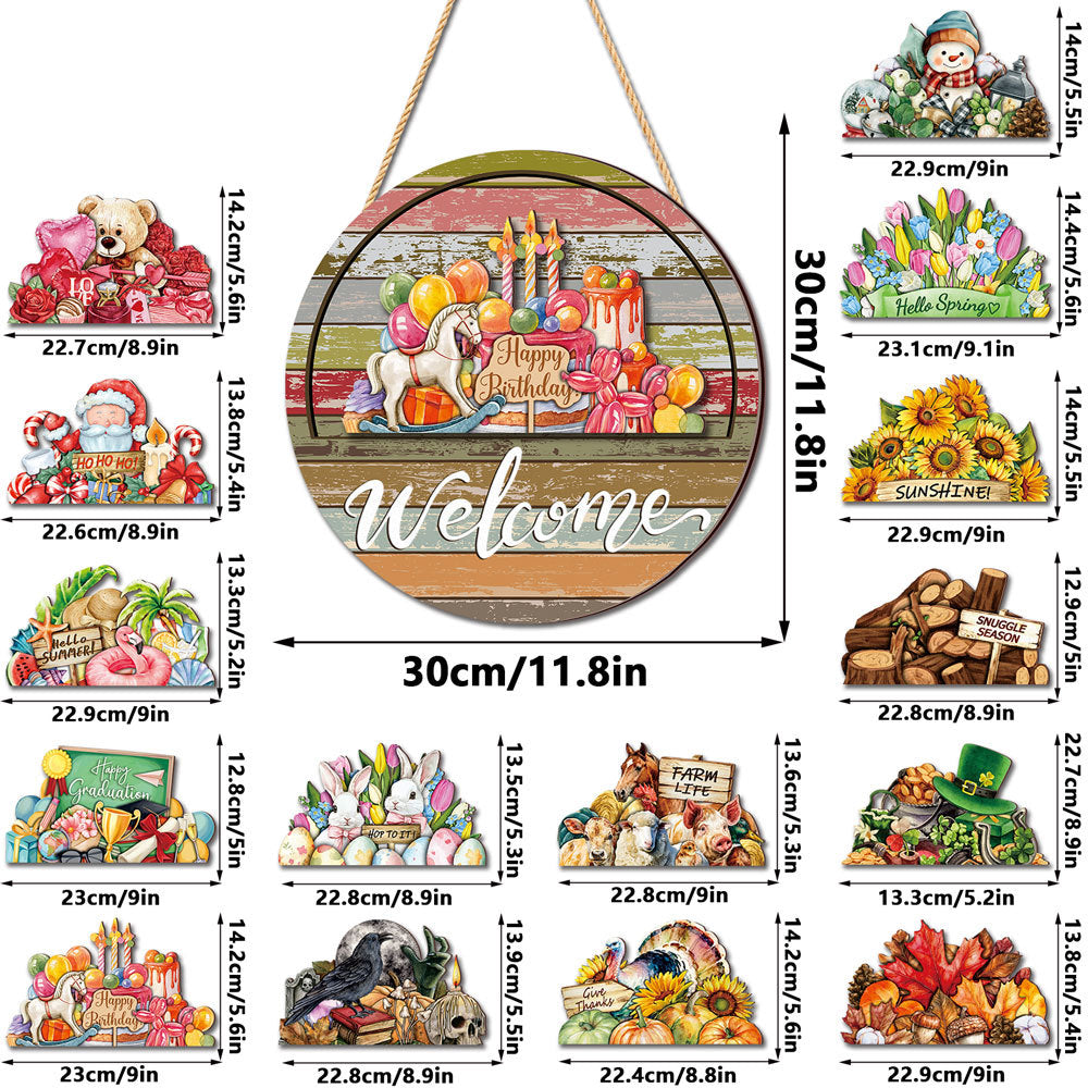 🔥 LIMITED-TIME 50% OFF — 16 Pcs Interchangeable Welcome Sign for Front Door
